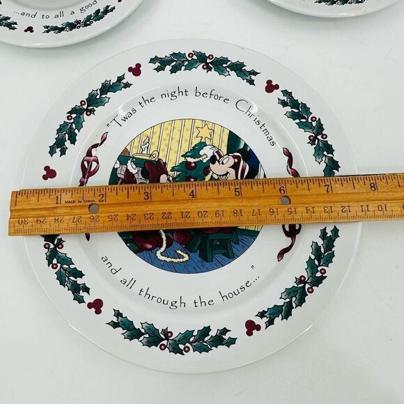 DISNEY Mickey Mouse Twas' the Night Before Christmas Cup & Saucer Cookie Plate - Picture 3 of 10